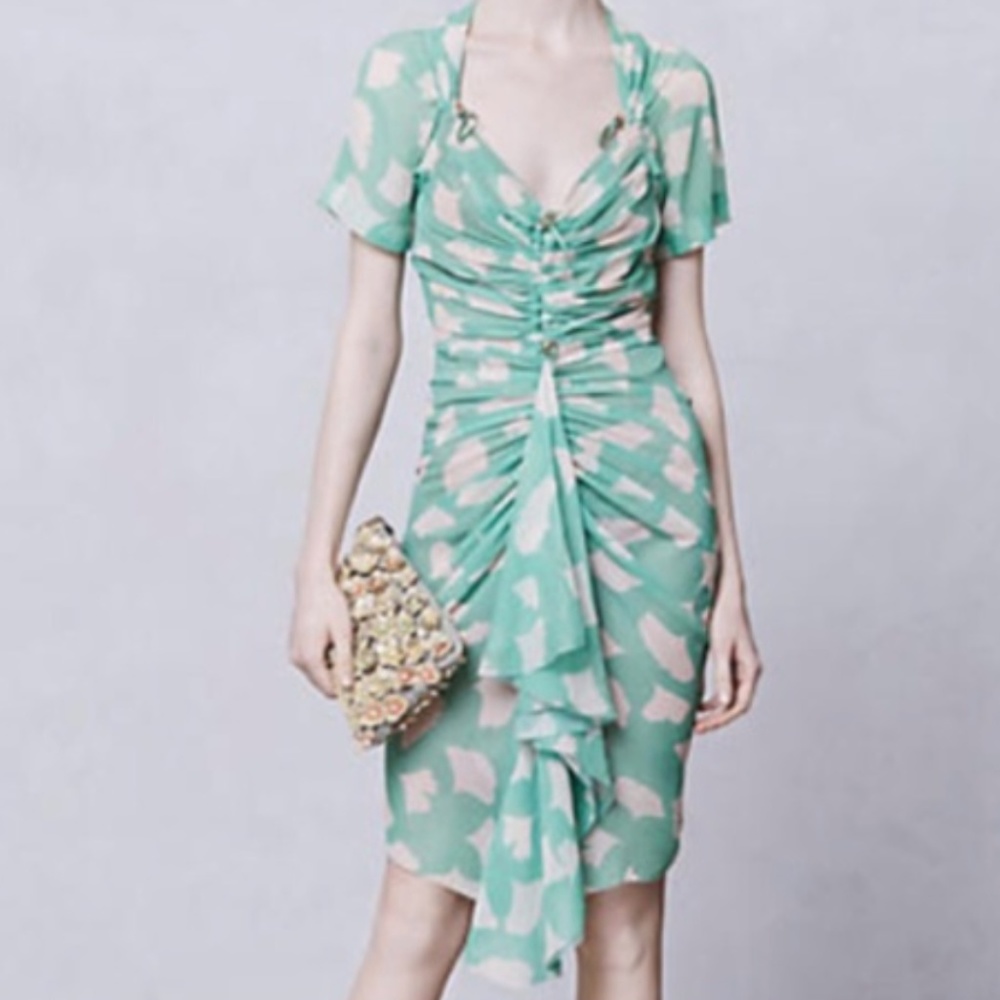 *SOLD* Byron Lars Ginkgo Ruched Sheath Dress, Sz 4